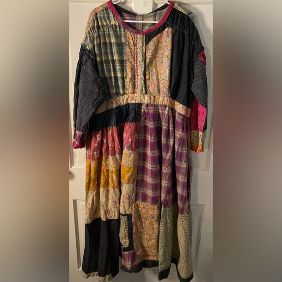 Magnolia Pearl Searcy Patchwork Dress 1013-Berry Berry Plaid - Picture 3 of 5